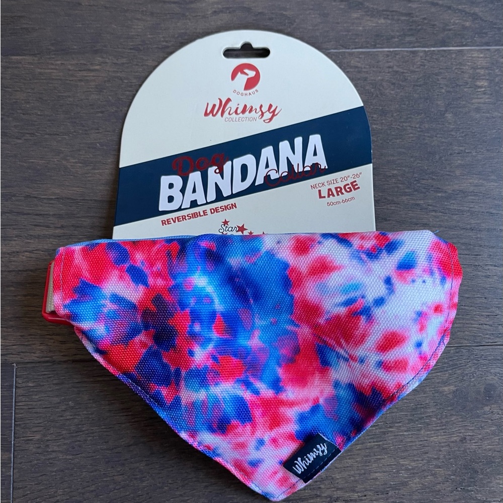 Whimsy Dog Bandana Collar Americana - Size Large NWT